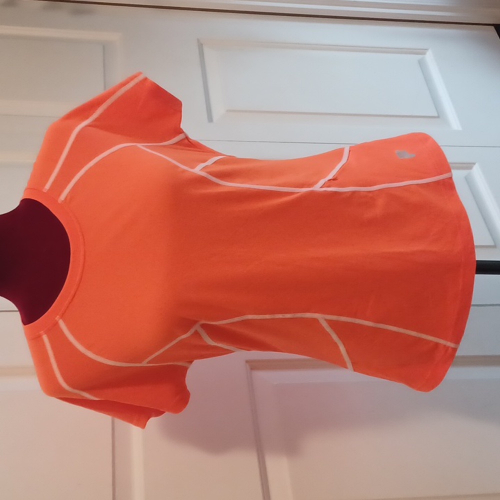 Fila Sport Running Bright Orange Short Sleeve Mesh Combo Tee - M